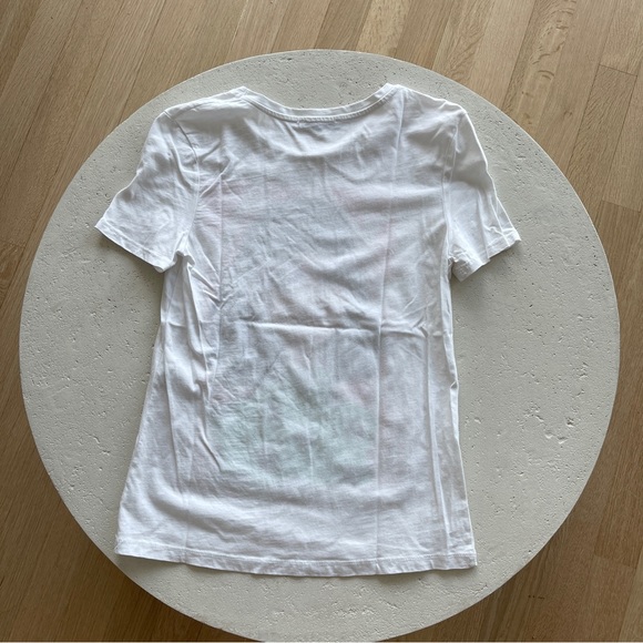 Zara White Cotton Graphic Tee Size Small - Picture 5 of 5